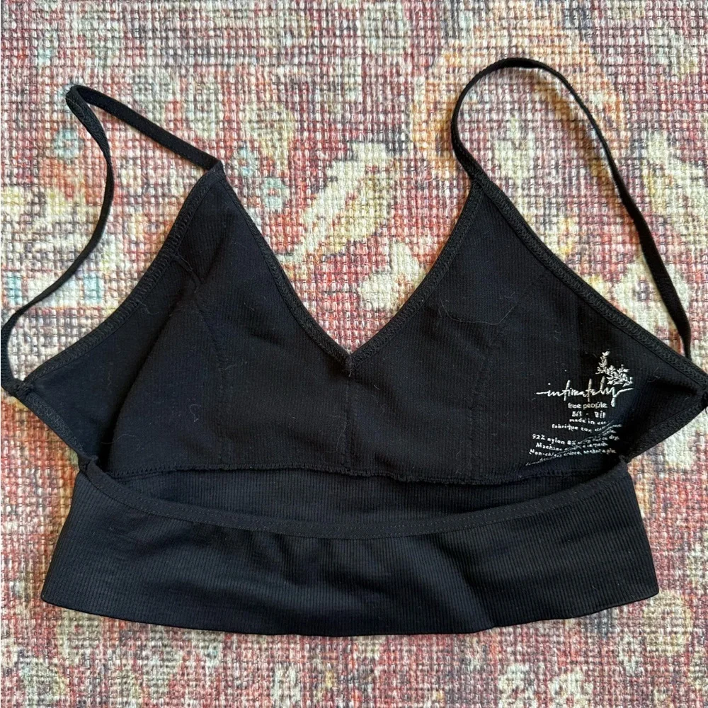 FP intimately Black ribbed Solid Everday Seam bralette XS/S